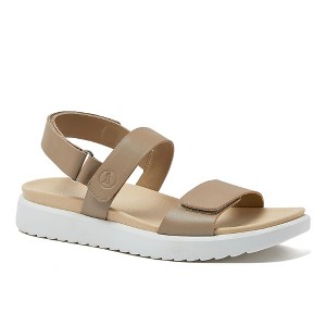 Lands' End Women's Comfort Adjustable Leather Sandals - 1 of 4