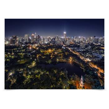 Americanflat Modern Wall Art Room Decor - Bangkok By Night by Manjik Pictures