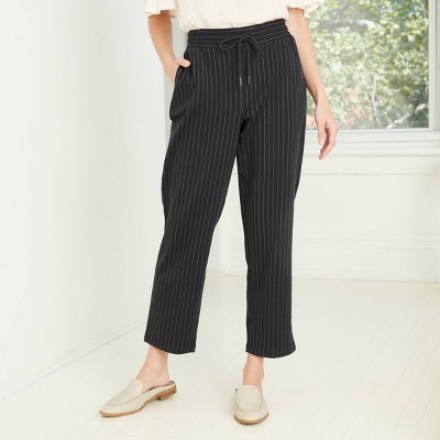 pinstripe tapered trousers women's