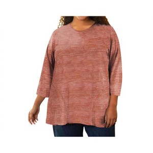 Women's Lisse 3/4 Sleeve Side Panel Tunic - Plus - On The Plus Side - 1 of 4
