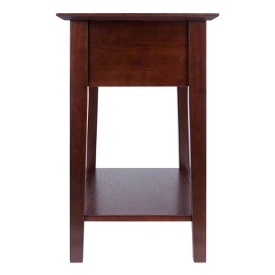 Walnut Transitional 1-Drawer Nightstand with Shelf