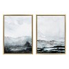 Kate and Laurel Sylvie Blue Layers Framed Canvas by Maja Mitrovic of Makes My Day Happy, 2 Piece 18x24, Bright Gold - 2 of 4