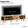 Angel Sar 75'' Modern Fluted TV Stand with Charging Station, Oval Media Console with Golden Handles, Sliding Tambour Doors & Storage Drawers, Natural - 3 of 4