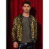 INSPIRE CHIC Men's Zip Up Party Shiny Argyle Sequin Bomber Jacket - 2 of 4