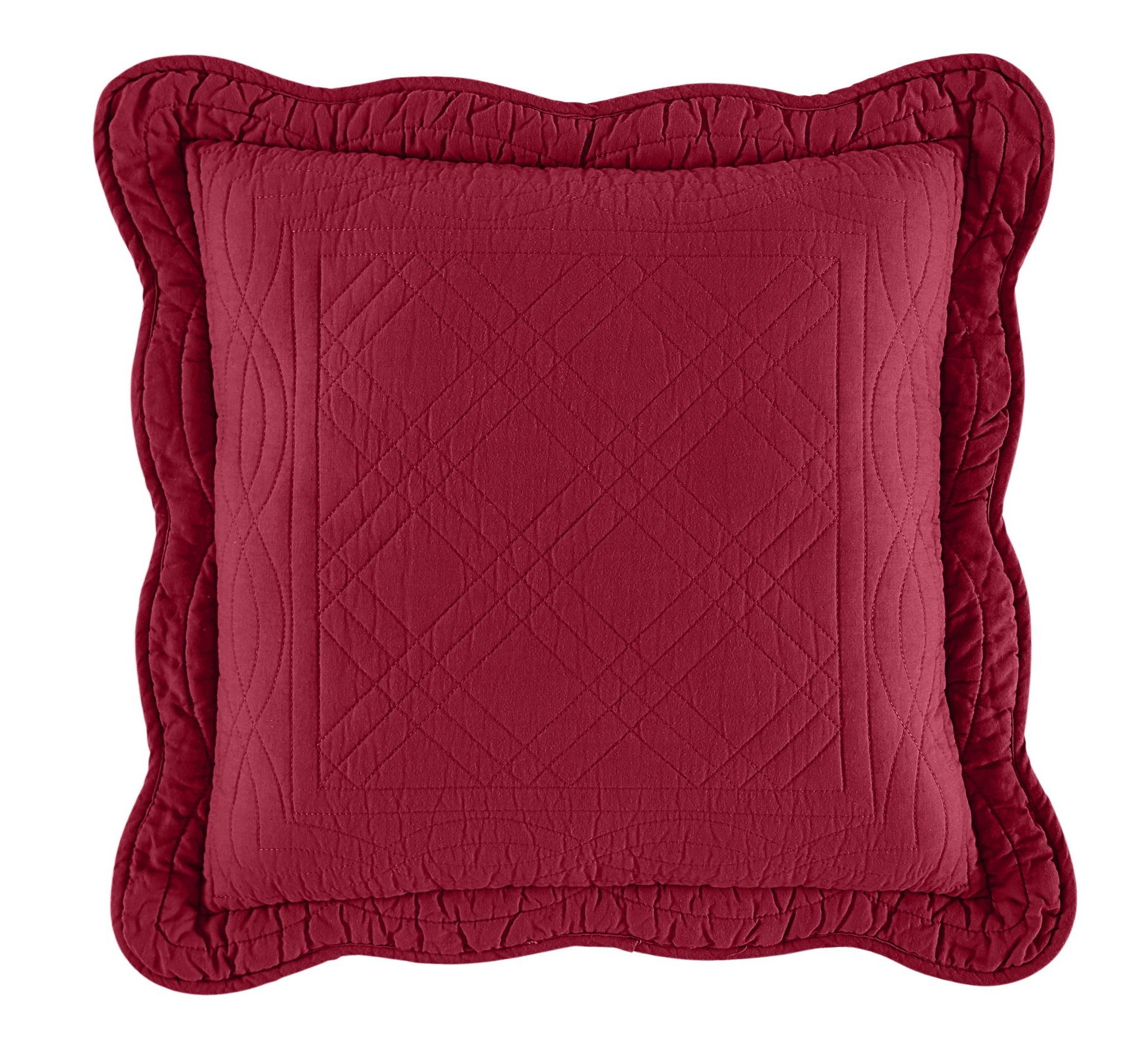 BrylaneHome Florence Square Pillow - Burgundy