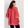 Avenue Bell Sleeve Keyhole Tie Blouse - 3 of 4
