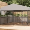 Dog Kennel, 8¡Á4¡Á6FT Large Heavy Duty Outdoor Metal Dog Cage - Weatherproof, Lock, Feeding Bowl & Waterproof Roof (All Breeds) - 4 of 4