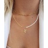 Elegant 14K Gold Plated Initial Pearl Link Chain Necklace: A Personalized and Timeless Treasure for Every Occasion. - 2 of 2