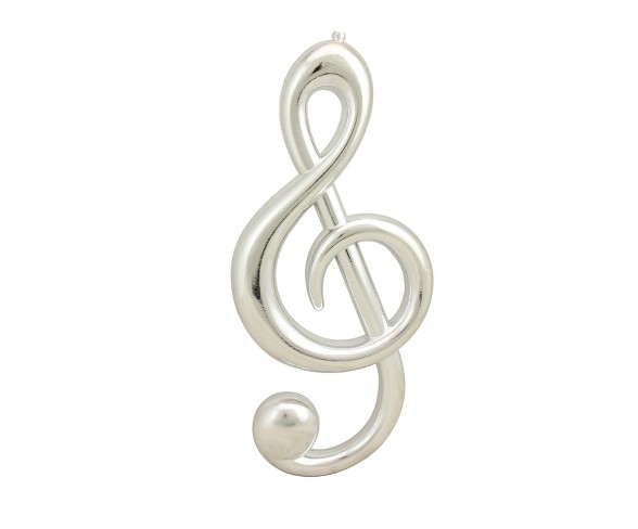 Mark Roberts Products 12.25" Musical Treble Clef Christmas Ornament - Shiny Silver