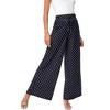 Whizmax Women's Wide Leg Pants Casual Palazzo Summer Flowy Pants Elastic High Waist Lounge Drawstring Long Trousers Polka Dots L - 3 of 4