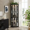 Lyngins American Design Glass Display Cabinet with 2 Side-Hung Doors, Lighted Corner Curio Cabinet with Adjustable Shelves, Accent Storage Cabinet - 2 of 4