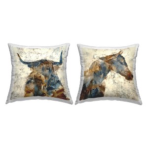 Stupell Industries Rustic Layered Collage Pattern Country Farm Animals (Set of 2) - 1 of 3
