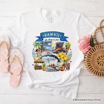 Artistic Hawaii State Themes and Landmarks T-Shirt, Tee for History and Travel Lovers| OrnamentallyYou
