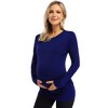 Clearlove Maternity Shirt Long Sleeve Basic Top Ruch Side T shirt for Pregnant - 3 of 4