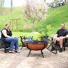 Sunnydaze Outdoor Portable Camping or Backyard Large Round Fire Pit Bowl with Spark Screen, Wood Grate, and Log Poker - 32" - Copper Finish - 3 of 4