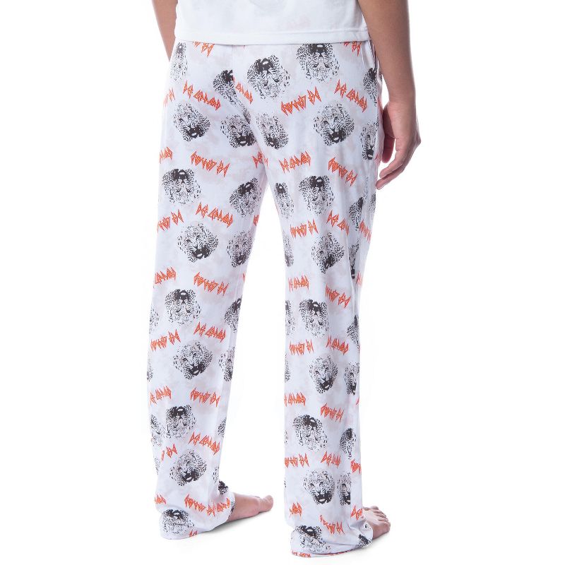 Def Leppard Womens' Rock Band Logo Leopard Toss Print Tie-Dye Pajama Pants White, 2 of 5