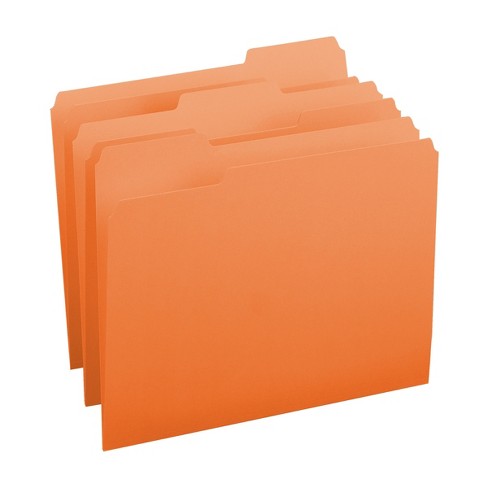 Smead File Folder, 1/3-cut Tab, Letter Size, Orange, 100 Per Box (12543 ...