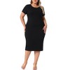 Agnes Orinda Women's Plus Size Short Sleeve Crew Neck Casual Midi Bodycon Dresses - 2 of 4