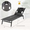 Costway Patio Tanning Lounge Chair 5-Position Outdoor Recliner with Face Hole Poolside - 3 of 4