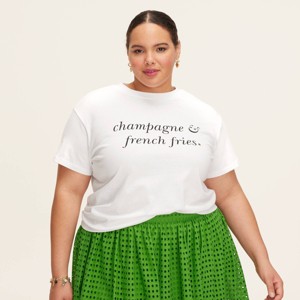 Women's Champagne & French Fries Short Sleeve Graphic T-Shirt - kate spade new york x Target White - 1 of 4