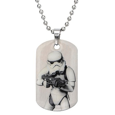 Men&#39;s Star Wars Stormtrooper Stainless Steel Dog Tag Chain Necklace (18&#34;)