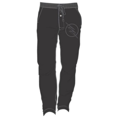 Flash Gray Superhero Logo Men's Black Sleep Pajama Pants