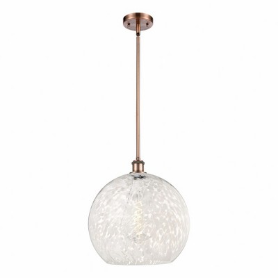 White Mouchette - 1 Light Stem Hung Pendant In Modern Style-16.63 Inches Tall and 13.75 Inches Wide