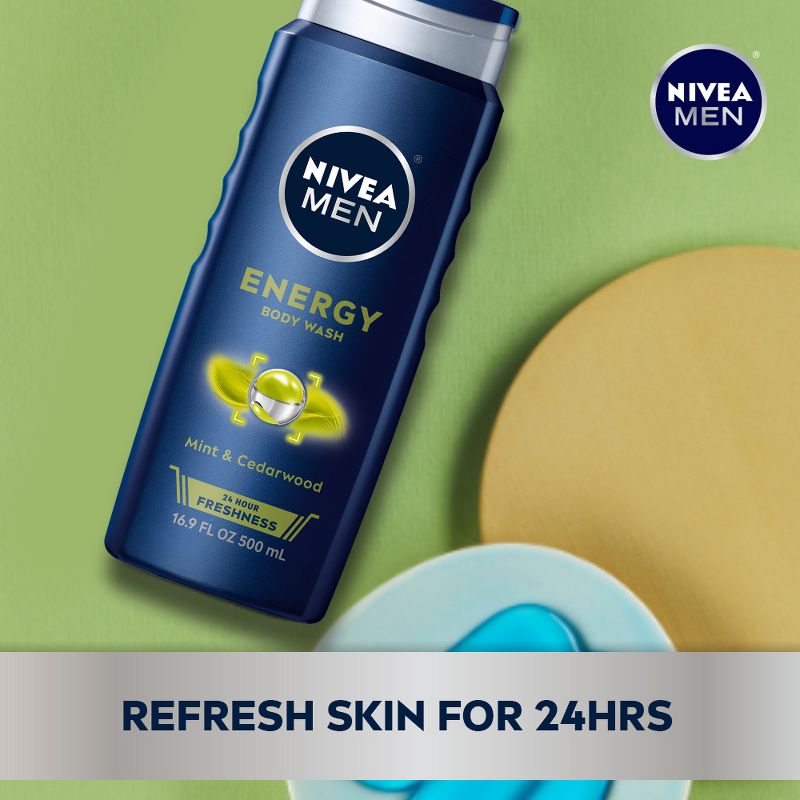 Nivea Men&#39;s Energy Body Wash with Mint Extract and Cedarwood - 16.9 fl oz, 3 of 9