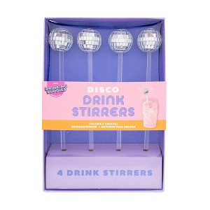 Disco Drink Stirrers: NPW Multicolored Plastic Cocktail Stirrers & Picks, Hand Wash, 8" Height - 1 of 3