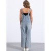 INSPIRE CHIC Women's Casual Adjustable Strap Front Pockets Wide Leg Denim Jumpsuit - 3 of 4