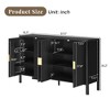 Lyngins Sideboard Buffet Cabinets with Hidden Storage Racks,Side Hooks,Stripe Coffee Bar Cabinets with 4 Doors,Credenzas for Kitchen,Entryway - 3 of 4