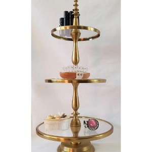 Jiallo Anastasia Three Tier Round Glass Buffet and Dessert Stand-22" High ,Trays : 11 / 9 / 7" - 1 of 3