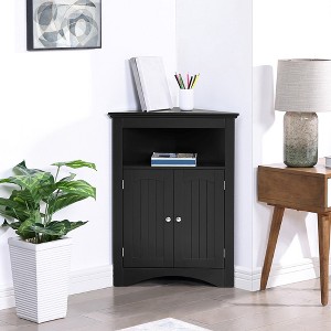Corner Storage Cabinet Bathroom Floor Corner Cabinet With Doors Shelves Free Standing Sideboard Cabinet - 1 of 4