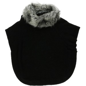 Style & Co. Womens Dolman Faux Fur Poncho Sweater - 1 of 1