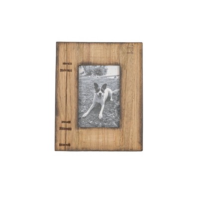 4x6 Inch Striped Driftwood Picture Frame Wood, MDF & Glass by Foreside Home  & Garden