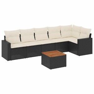 vidaXL Patio Sofa Set Black, Cream White - 1 of 4