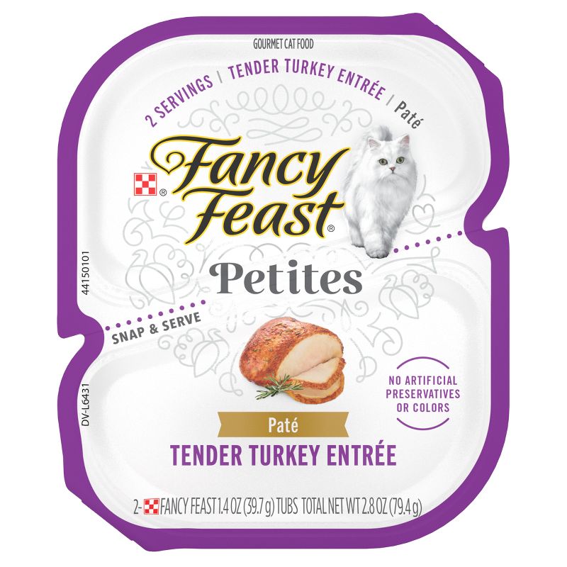Fancy Feast Petites Roasted Turkey Pate Wet Cat Food - 2.8oz, 1 of 9