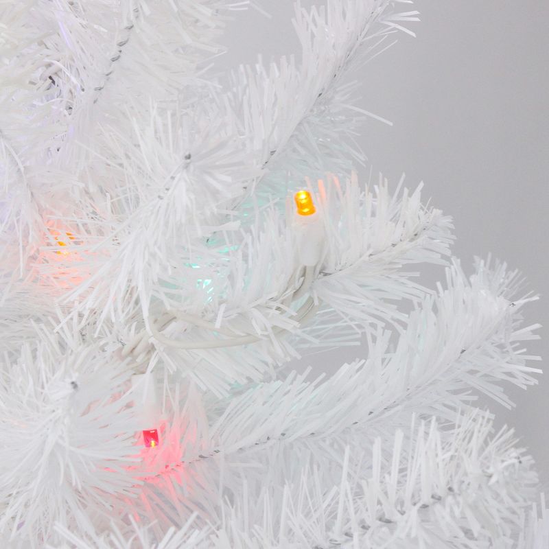 Northlight 2' Pre-Lit Medium Snow White Artificial Christmas Tree - Multicolor Lights, 3 of 5