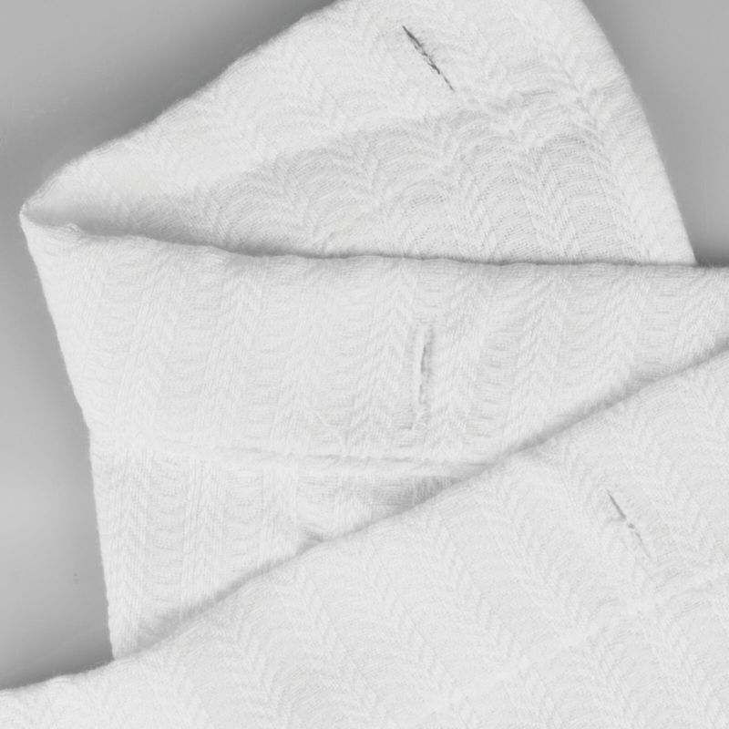 mDesign Long Herringbone Weave Fabric Shower Curtain - 72" x 84" - White, 4 of 7