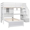 Twin over Twin Bunk Bed with Built-in Desk, Staircase, Storage Compartments and Shelves - ModernLuxe - 4 of 4