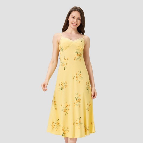 Женские платья A New Day Women's Lace Trim Midi Sundress - A New Day™ Yellow Floral XS