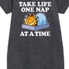 - Garfield - Take Life One Nap Graphic Short Sleeve Fleece Dress - 2 of 3