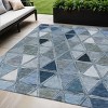 Denim Blue And Sky Blue Geometric Washable Indoor Outdoor Area Rug - 2 of 4