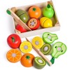 Fun Little Toys 11 Pcs Wooden Play Food, Pretend Kitchen Toys for Toddlers, Color Sorting Educational Gifts for Boys & Girls Ages 3-12 - 2 of 4