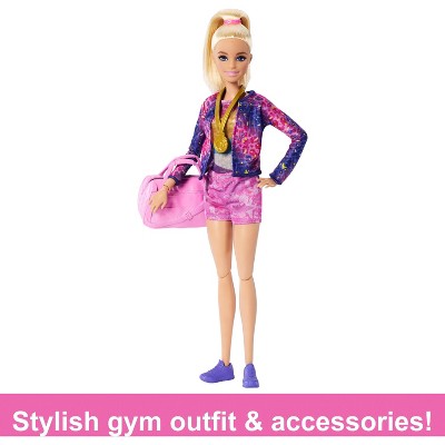 Barbie Gymnastics Playset with Blonde Fashion Doll and Accessories