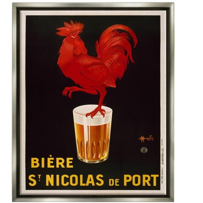 Stupell Industries Vintage Beer Brewery Ad Framed Floater Canvas Wall Art