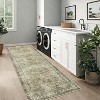 Washable Area Rug - Low Pile, Non-Slip, Floral Boho Design, Soft Faux Wool, Durable & Easy Care,9*12ft, Green - 3 of 4