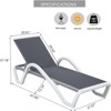 Maggift Patio Chaise Lounges Outdoor Lounger Sunbathe Chair with Arms，for Patio, Garden, Beach，Portable，Gray，67.06"*27.07"*37.18" - 2 of 4