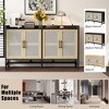 ORRD Rustic Sideboard Buffet Cabinet with Rattan Doors, Storage Cabinet for Entryway, Dining Room, Kitchen, Living Room, Black+Natural - 2 of 4