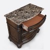 Gulches 1pc Traditional Nightstand with Marble Top, Three Drawers, Antiqued Hardware & Intricate Moldings, Solid Wood - 3 of 4